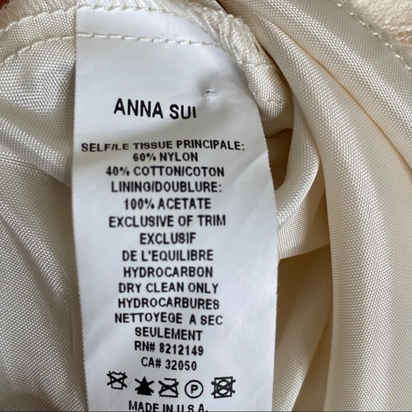 Anthro Cream Anna Sui Lonoke Antique Lace Dress - Picture 6 of 8